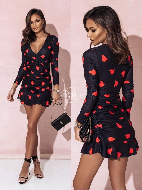 DRESS WITH RED HEARTS
