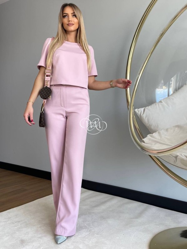 Komplet Marica bluzka + spodnie powder pink